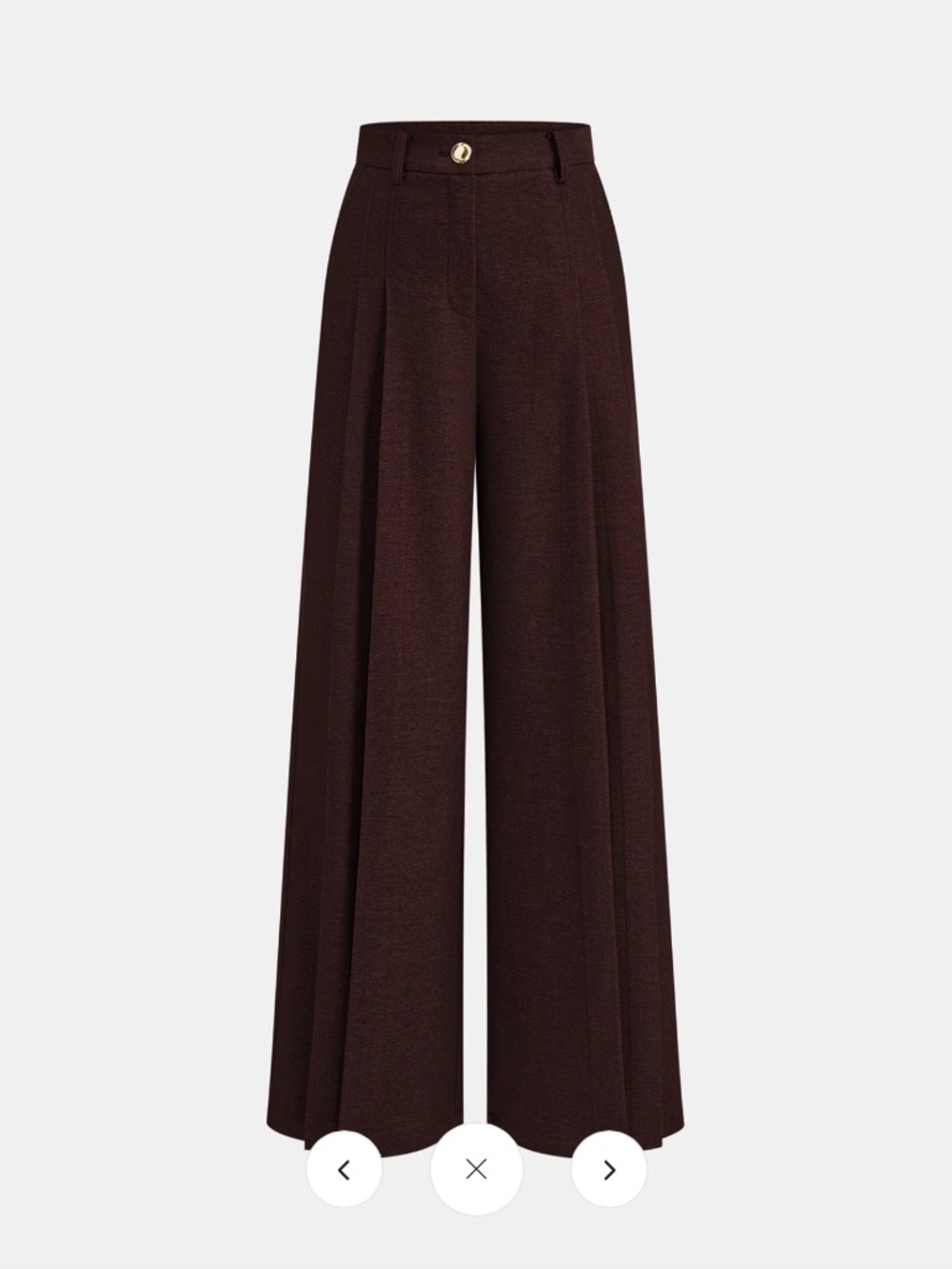 Commense Wide Leg Pleated Pant Burgundy NWT